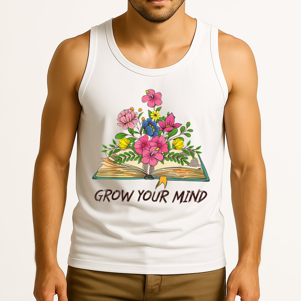 Book Lover Librarian Grow Your Mind Reading Teacher Flower Tank Top