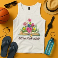 Book Lover Librarian Grow Your Mind Reading Teacher Flower Tank Top