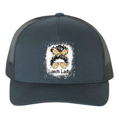 Bleached Lunch Lady Messy Hair Woman Bun Lunch Lady Life Yupoong Adult 5-Panel Trucker Hat