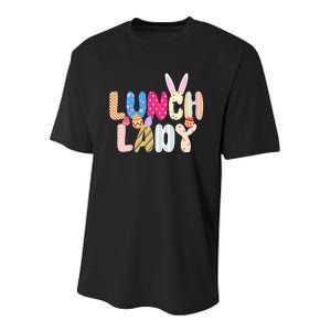 Bunny Lunch Lady Funny Egg Easter Day Floral Gifts Youth Performance Sprint T-Shirt