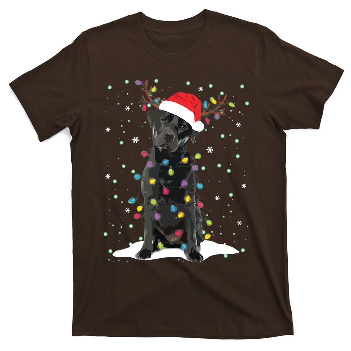 Black Lab Labrador Christmas Tree Light Pajama Dog Xmas T-Shirt