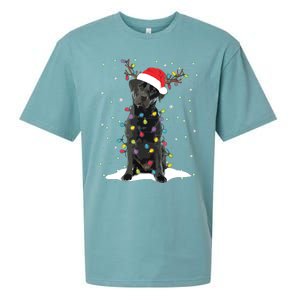 Black Lab Labrador Christmas Tree Light Pajama Dog Xmas Sueded Cloud Jersey T-Shirt