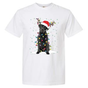 Black Lab Labrador Christmas Tree Light Pajama Dog Xmas Garment-Dyed Heavyweight T-Shirt