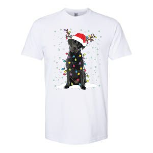 Black Lab Labrador Christmas Tree Light Pajama Dog Xmas Softstyle CVC T-Shirt