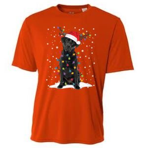 Black Lab Labrador Christmas Tree Light Pajama Dog Xmas Gift Cooling Performance Crew T-Shirt