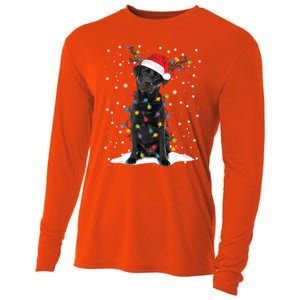 Black Lab Labrador Christmas Tree Light Pajama Dog Xmas Gift Cooling Performance Long Sleeve Crew