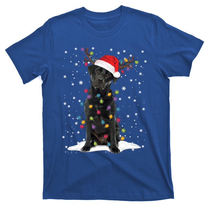 Black Lab Labrador Christmas Tree Light Pajama Dog Xmas Gift T-Shirt