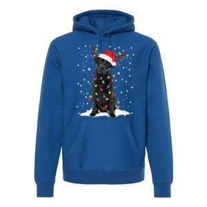 Black Lab Labrador Christmas Tree Light Pajama Dog Xmas Gift Premium Hoodie