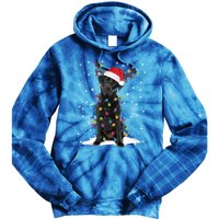 Black Lab Labrador Christmas Tree Light Pajama Dog Xmas Gift Tie Dye Hoodie