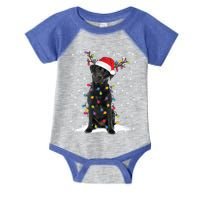 Black Lab Labrador Christmas Tree Light Pajama Dog Xmas Gift Infant Baby Jersey Bodysuit