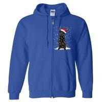 Black Lab Labrador Christmas Tree Light Pajama Dog Xmas Gift Full Zip Hoodie