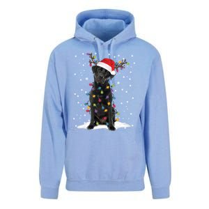 Black Lab Labrador Christmas Tree Light Pajama Dog Xmas Gift Unisex Surf Hoodie