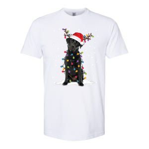 Black Lab Labrador Christmas Tree Light Pajama Dog Xmas Gift Softstyle CVC T-Shirt