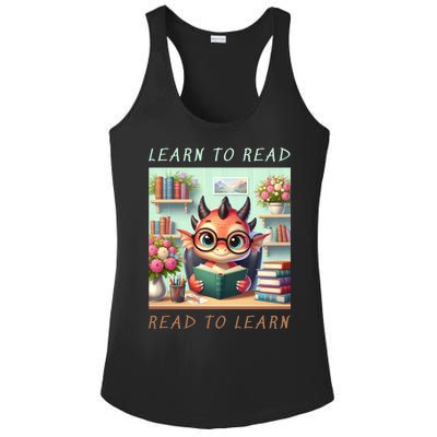 Book Lover Learn To Read Read To Learn Ladies PosiCharge Competitor Racerback Tank