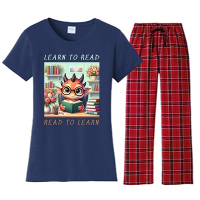 Book Lover Learn To Read Read To Learn Women's Flannel Pajama Set