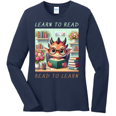 Book Lover Learn To Read Read To Learn Ladies Long Sleeve Shirt