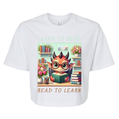 Book Lover Learn To Read Read To Learn Bella+Canvas Jersey Crop Tee