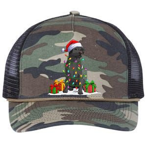 Black Lab Labrador Christmas Lights Pajama Dog Lover Xmas Retro Rope Trucker Hat Cap