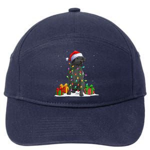 Black Lab Labrador Christmas Lights Pajama Dog Lover Xmas 7-Panel Snapback Hat