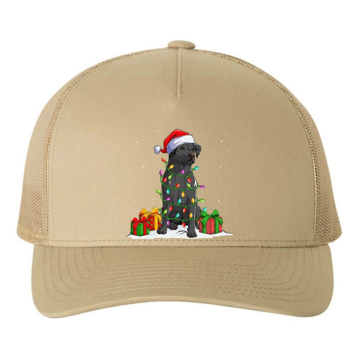 Black Lab Labrador Christmas Lights Pajama Dog Lover Xmas Yupoong Adult 5-Panel Trucker Hat