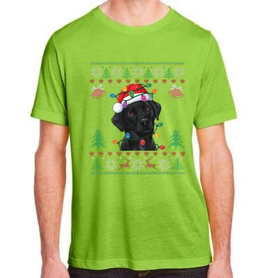 Black Lab Labrador Christmas Santa Hat Dog Ugly Funny Adult ChromaSoft Performance T-Shirt