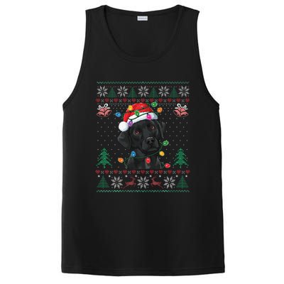 Black Lab Labrador Christmas Santa Hat Dog Ugly Funny PosiCharge Competitor Tank