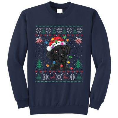 Black Lab Labrador Christmas Santa Hat Dog Ugly Funny Sweatshirt