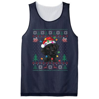 Black Lab Labrador Christmas Santa Hat Dog Ugly Funny Mesh Reversible Basketball Jersey Tank