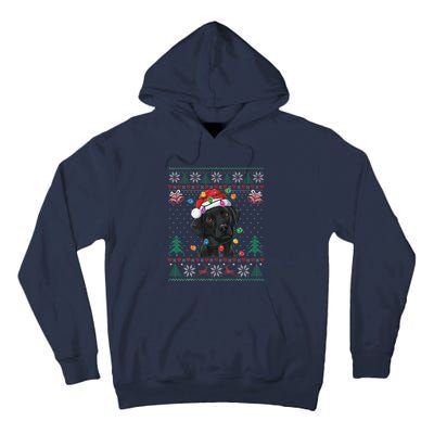 Black Lab Labrador Christmas Santa Hat Dog Ugly Funny Tall Hoodie