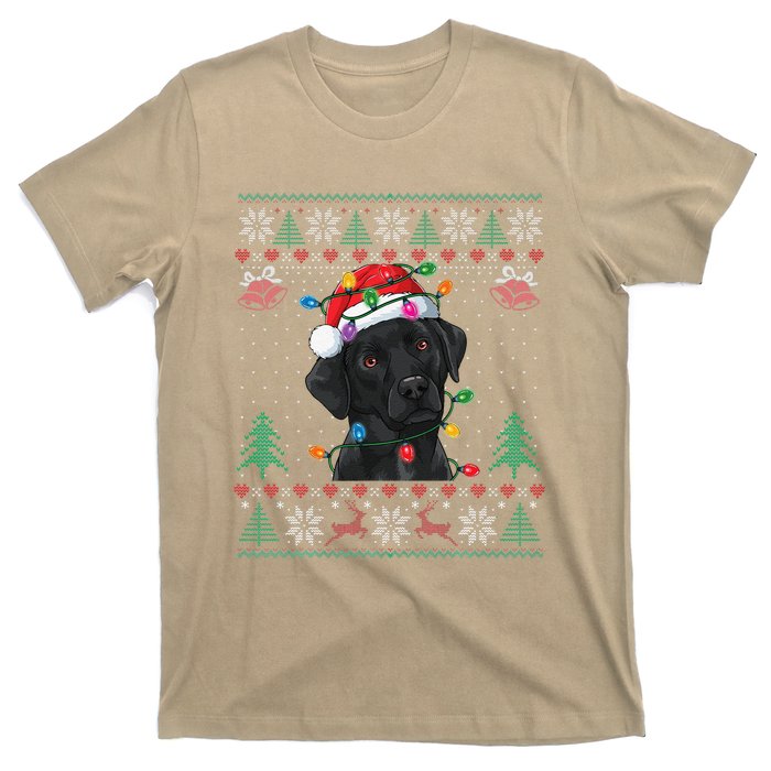 Black Lab Labrador Christmas Santa Hat Dog Ugly Funny T-Shirt