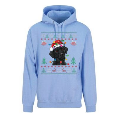 Black Lab Labrador Christmas Santa Hat Dog Ugly Funny Unisex Surf Hoodie