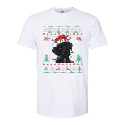 Black Lab Labrador Christmas Santa Hat Dog Ugly Funny Softstyle CVC T-Shirt