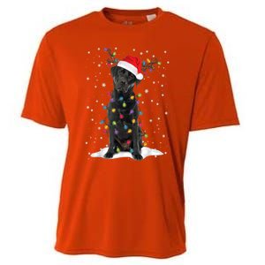 Black Lab Labrador Christmas Tree Light Pajama Dog Xmas Gift Cooling Performance Crew T-Shirt