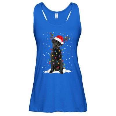 Black Lab Labrador Christmas Tree Light Pajama Dog Xmas Gift Ladies Essential Flowy Tank