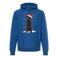 Black Lab Labrador Christmas Tree Light Pajama Dog Xmas Gift Premium Hoodie