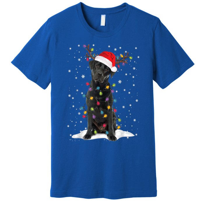 Black Lab Labrador Christmas Tree Light Pajama Dog Xmas Gift Premium T-Shirt