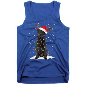 Black Lab Labrador Christmas Tree Light Pajama Dog Xmas Gift Tank Top