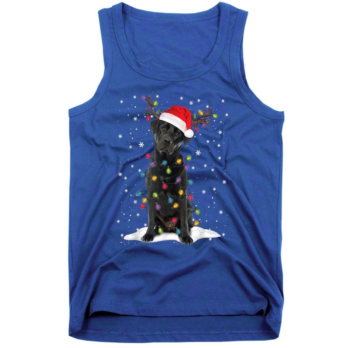 Black Lab Labrador Christmas Tree Light Pajama Dog Xmas Gift Tank Top