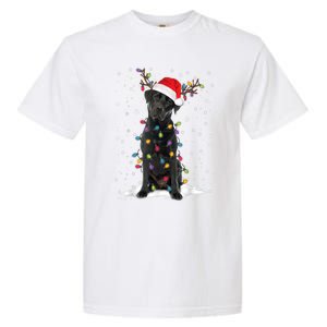 Black Lab Labrador Christmas Tree Light Pajama Dog Xmas Gift Garment-Dyed Heavyweight T-Shirt