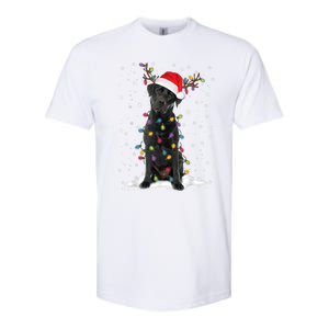 Black Lab Labrador Christmas Tree Light Pajama Dog Xmas Gift Softstyle CVC T-Shirt