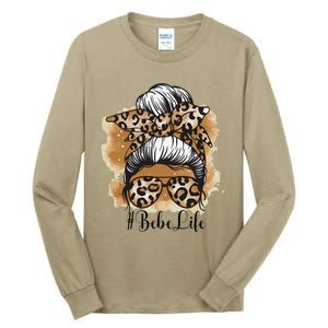 Bebe Life Messy Hair Bun Floral Women Mother's Day Tall Long Sleeve T-Shirt