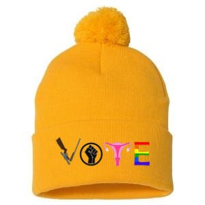 Black Lives Matter Vote LGBT Gay Rights Feminist Equality Pom Pom 12in Knit Beanie