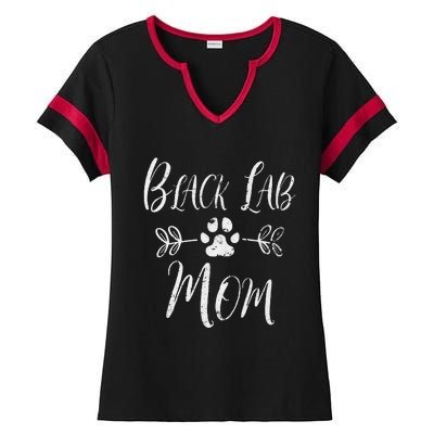 Black Lab Mom Labrador Retriever Lover Funny Dog Mom Ladies Halftime Notch Neck Tee