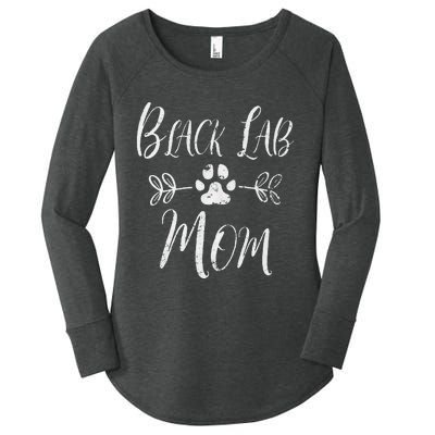 Black Lab Mom Labrador Retriever Lover Funny Dog Mom Women's Perfect Tri Tunic Long Sleeve Shirt