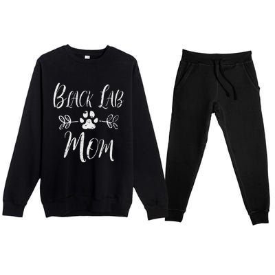 Black Lab Mom Labrador Retriever Lover Funny Dog Mom Premium Crewneck Sweatsuit Set