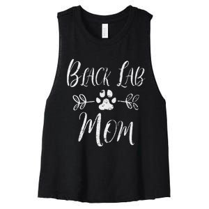 Black Lab Mom Labrador Retriever Lover Funny Dog Mom Women's Racerback Cropped Tank