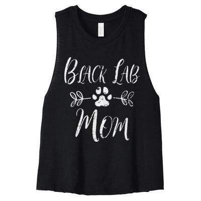 Black Lab Mom Labrador Retriever Lover Funny Dog Mom Women's Racerback Cropped Tank