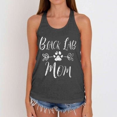 Black Lab Mom Labrador Retriever Lover Funny Dog Mom Women's Knotted Racerback Tank