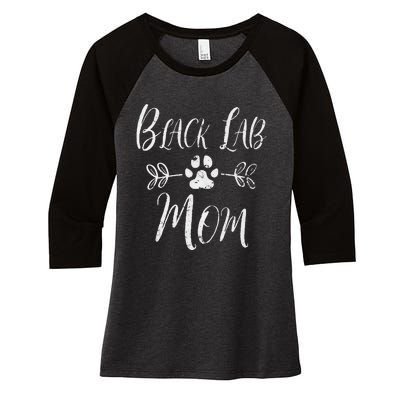 Black Lab Mom Labrador Retriever Lover Funny Dog Mom Women's Tri-Blend 3/4-Sleeve Raglan Shirt