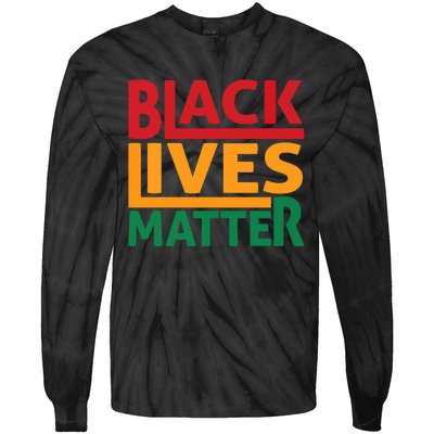 Black Lives Matter Human Rights Tie-Dye Long Sleeve Shirt